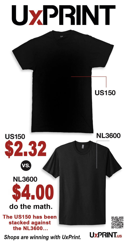 UxPRINT Basic Promotional T-Shirt for Screen Printing and DTF Transfers at better prices than Next Level NL3600